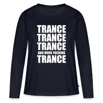 Trance Trance Trance - T-shirt manches longues Premium bio Femme - bleu marine - Devant - Julia (174cm)