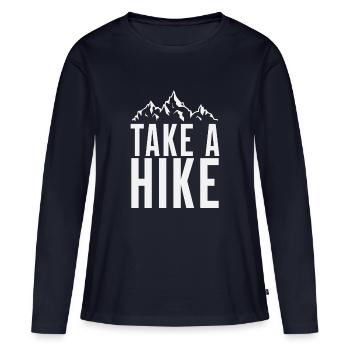 Take A Hike - Women's Premium Organic Long Sleeve Shirt - navy - Front - Julia (174cm)
