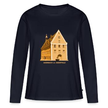 Auerbach, Hôtel de ville, Haut-Palatinat, Amberg, Bavière - T-shirt manches longues Premium bio Femme - bleu marine - Devant - Julia (174cm)