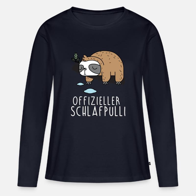 Offizieller Schlafpulli - Frauen Premium Bio Langarmshirt - Navy