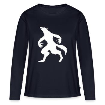 werwolf 1 - Frauen Premium Bio Langarmshirt - Navy - Vorne - Julia (174cm)