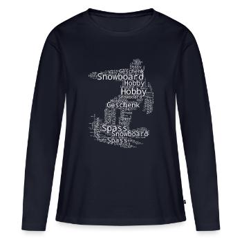 Illustration de snowboard pour snowboard - T-shirt manches longues Premium bio Femme - bleu marine - Devant - Julia (174cm)