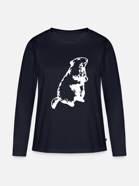 Murmeltier - Frauen Premium Bio Langarmshirt - Navy