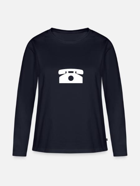 telefonieren - Frauen Premium Bio Langarmshirt - Navy