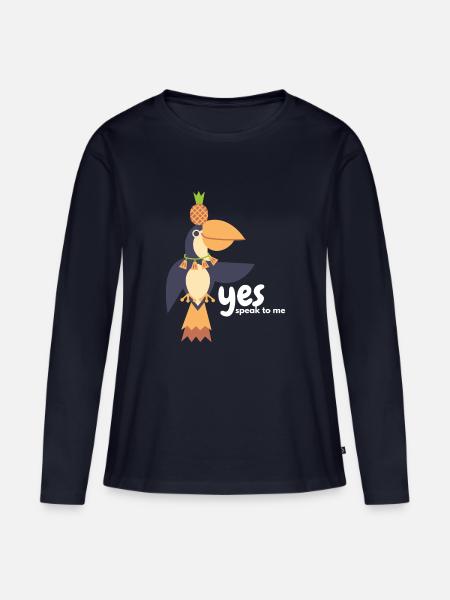 Tuncan Ananas swing - Frauen Premium Bio Langarmshirt - Navy