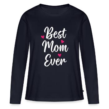 Beste Mutter aller Zeiten - Frauen Premium Bio Langarmshirt - Navy - Vorne - Julia (174cm)