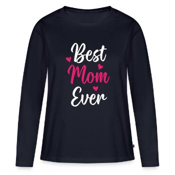 Beste Mutter aller Zeiten - Frauen Premium Bio Langarmshirt - Navy - Vorne - Julia (174cm)