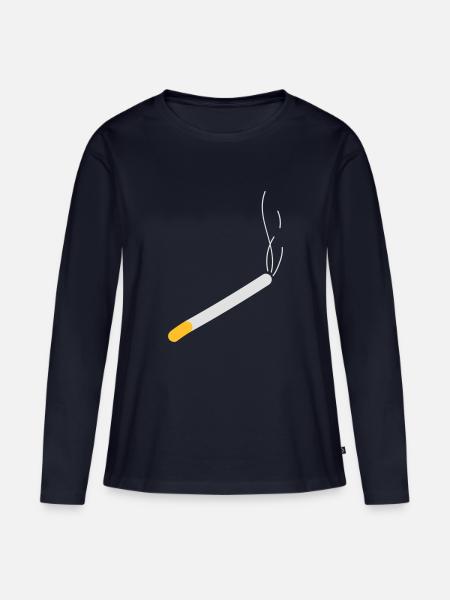 zigarette - Frauen Premium Bio Langarmshirt - Navy