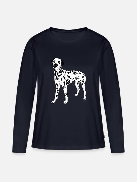 Dalmatiner - Frauen Premium Bio Langarmshirt - Navy