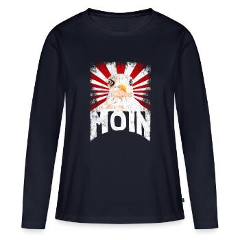 Mouette en colère Aigle du port 3 - T-shirt manches longues Premium bio Femme - bleu marine - Devant - Julia (174cm)
