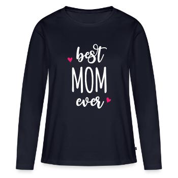 Beste Mutter aller Zeiten - Frauen Premium Bio Langarmshirt - Navy - Vorne - Julia (174cm)