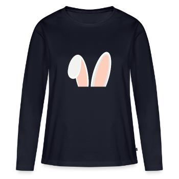 Oreilles de lapin - T-shirt manches longues Premium bio Femme - bleu marine - Devant - Julia (174cm)