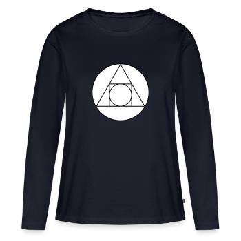 Zeichen der Alchemie - Frauen Premium Bio Langarmshirt - Navy - Vorne - Julia (174cm)