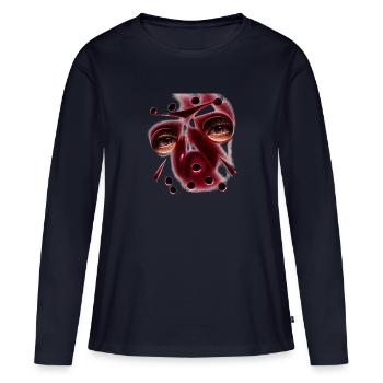 tronçonneuse - T-shirt manches longues Premium bio Femme - bleu marine - Devant - Julia (174cm)