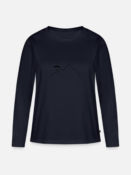 Paraglider - Frauen Premium Bio Langarmshirt - Navy