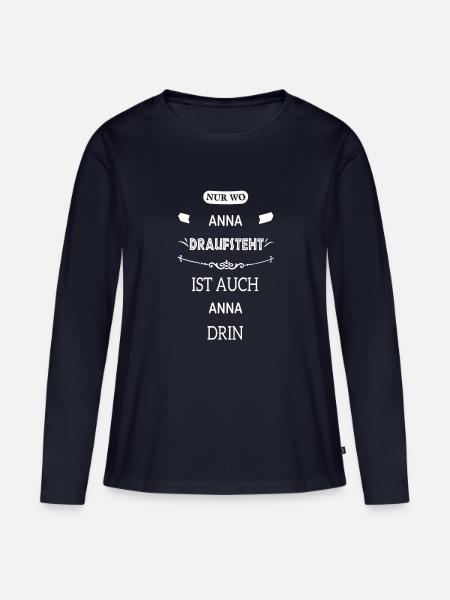 ANNA - Frauen Premium Bio Langarmshirt - Navy