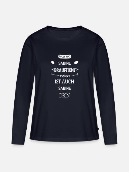 SABINE - Frauen Premium Bio Langarmshirt - Navy