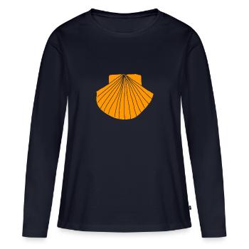 Shell - Women's Premium Organic Long Sleeve Shirt - navy - Front - Julia (174cm)