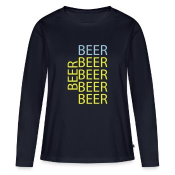 beer - Frauen Premium Bio Langarmshirt - Navy - Vorne - Julia (174cm)