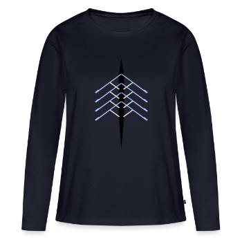 Quad à rames - T-shirt manches longues Premium bio Femme - bleu marine - Devant - Julia (174cm)