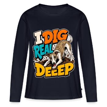 Whippet - T-shirt manches longues Premium bio Femme - bleu marine - Devant - Julia (174cm)