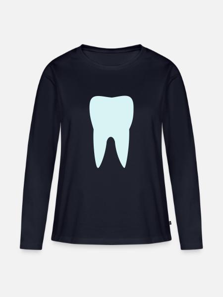 Zahn - Frauen Premium Bio Langarmshirt - Navy