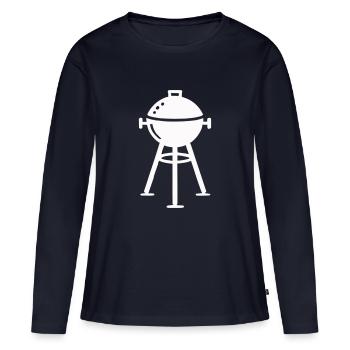grill - Frauen Premium Bio Langarmshirt - Navy - Vorne - Julia (174cm)