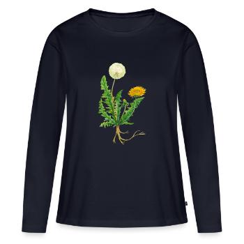 Löwenzahn - Frauen Premium Bio Langarmshirt - Navy - Vorne - Julia (174cm)