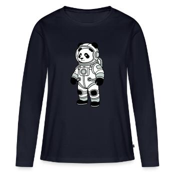 Combinaison spatiale panda bear - T-shirt manches longues Premium bio Femme - bleu marine - Devant - Julia (174cm)
