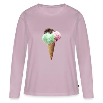 ice creme - Frauen Premium Bio Langarmshirt - Altrosa - Vorne - Julia (174cm)