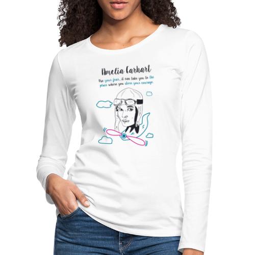 Amelia Earhart - Maglietta Premium a manica lunga da donna