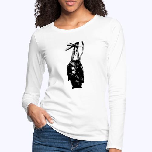 HangingBat schwarz - Frauen Premium Langarmshirt