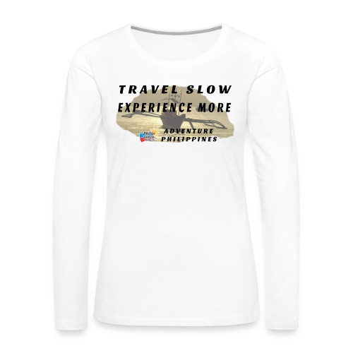 Travel slow Logo für helle Kleidung - Frauen Premium Langarmshirt