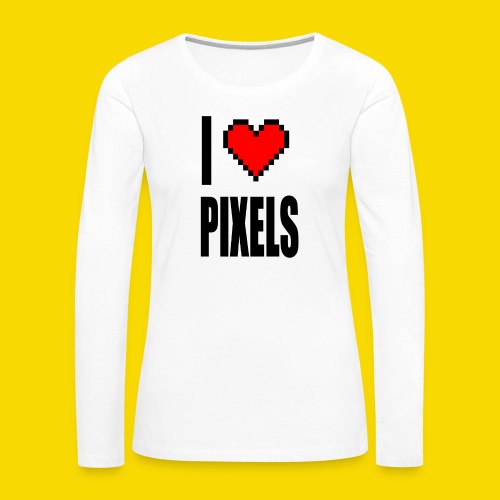 I Love Pixels - Koszulka damska Premium z długim rękawem