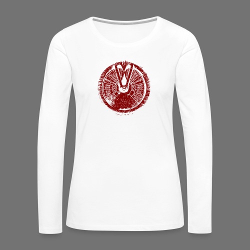 Maschinentelegraph (rød oldstyle) - Dame premium T-shirt med lange ærmer
