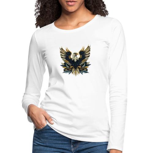 Regal Eagle Wings Embroidered Tee - Women's Premium Longsleeve Shirt