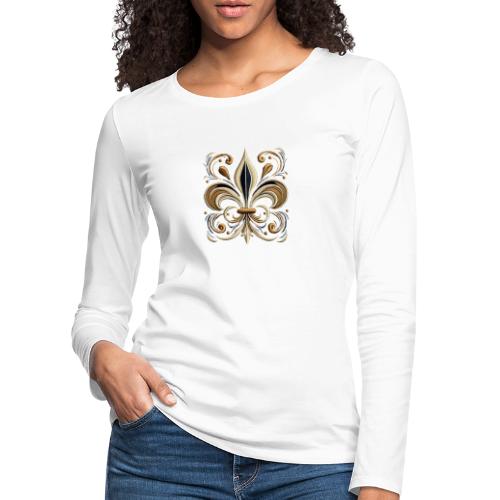 Ornate Fleur-de-Luxe Embroidery Tee - Women's Premium Longsleeve Shirt