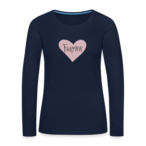 Farmor - hjärta - Långärmad premium-T-shirt dam