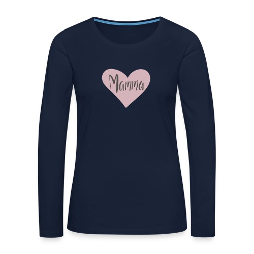 Mamma - hjärta - Långärmad premium-T-shirt dam