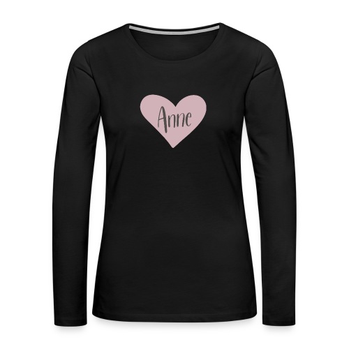 Anne - hjärta - Långärmad premium-T-shirt dam
