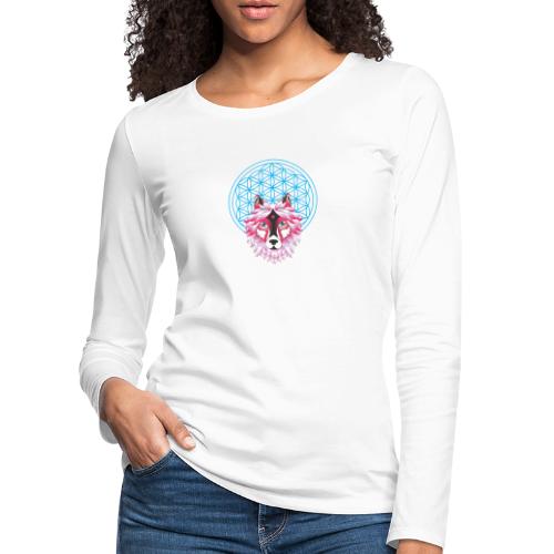 fleur de vie loup n°1 - T-shirt manches longues Premium Femme