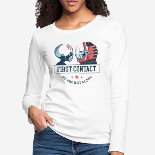 Alien-Astronaut erster Kontakt - Frauen Premium Langarmshirt