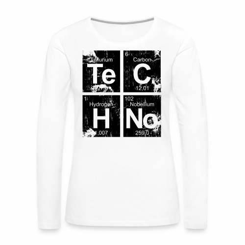 Dark Techno Elemente Black & White Paranoid Rave - Frauen Premium Langarmshirt