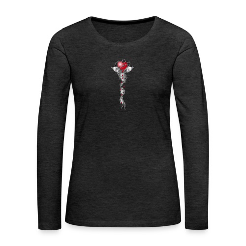 Barbwired Heart 2 - Herz in Stacheldraht - Frauen Premium Langarmshirt