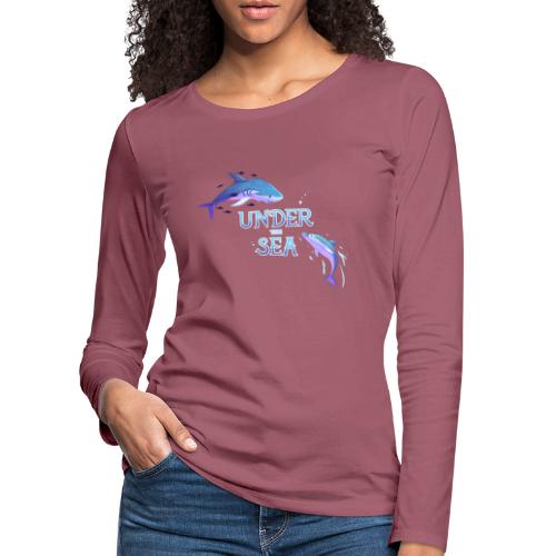 Under the Sea - Shark and Dolphin - Women's Premium Longsleeve Shirt