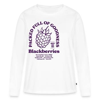 Blackberries Nutritional - Women's Premium Organic Long Sleeve Shirt - white - Front - Julia (174cm)