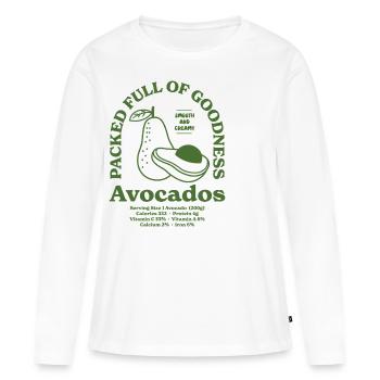 Avocado Nutritional - Women's Premium Organic Long Sleeve Shirt - white - Front - Julia (174cm)