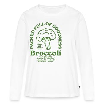 Broccoli Nutritional - Women's Premium Organic Long Sleeve Shirt - white - Front - Julia (174cm)