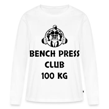 Développé couché Club 100 kg - T-shirt manches longues Premium bio Femme - blanc - Devant - Julia (174cm)