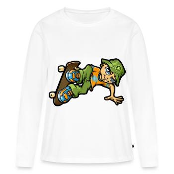 bboy in der Luft - Frauen Premium Bio Langarmshirt - Weiß - Vorne - Julia (174cm)